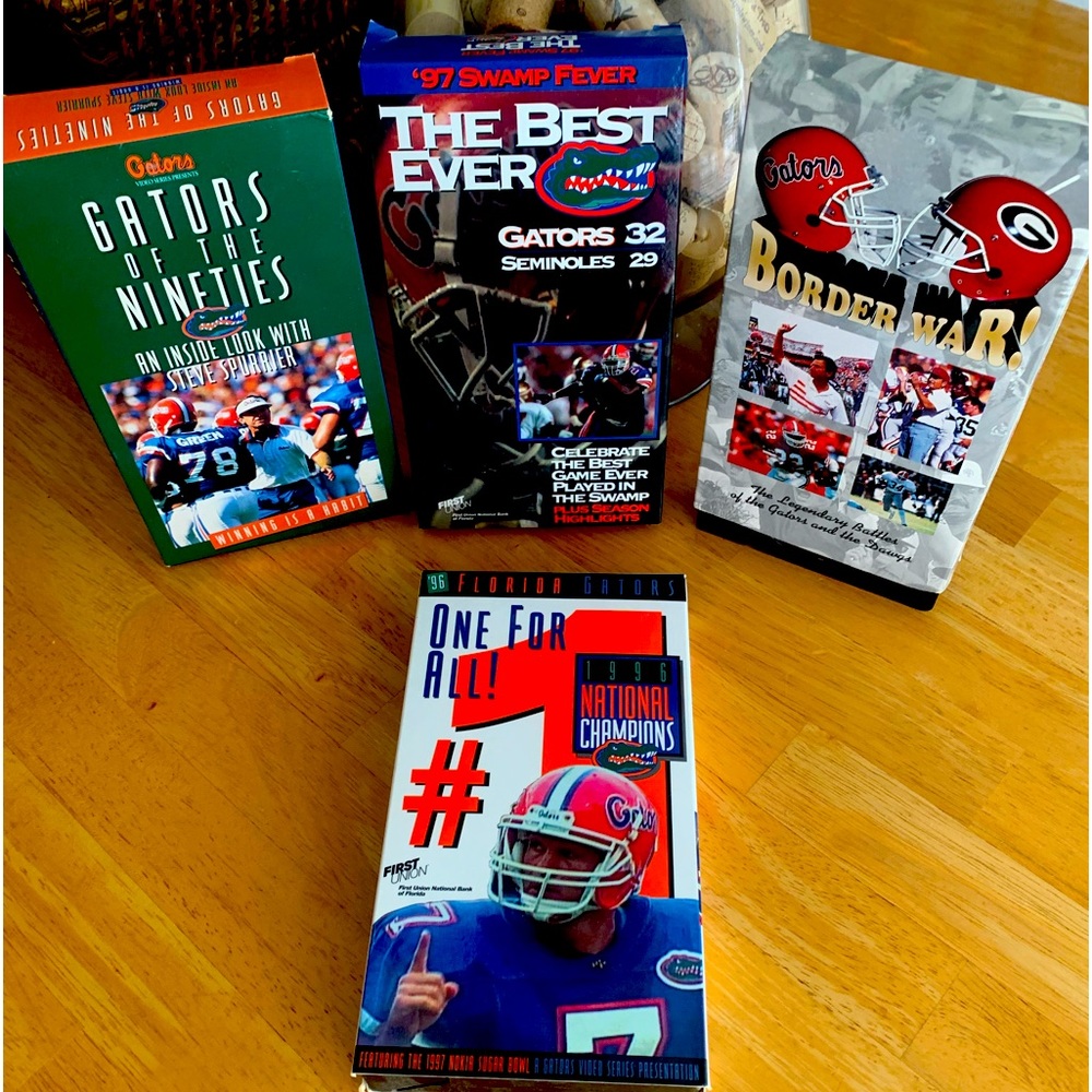 Any Florida Gators collectors out there? Four VHS tapes.